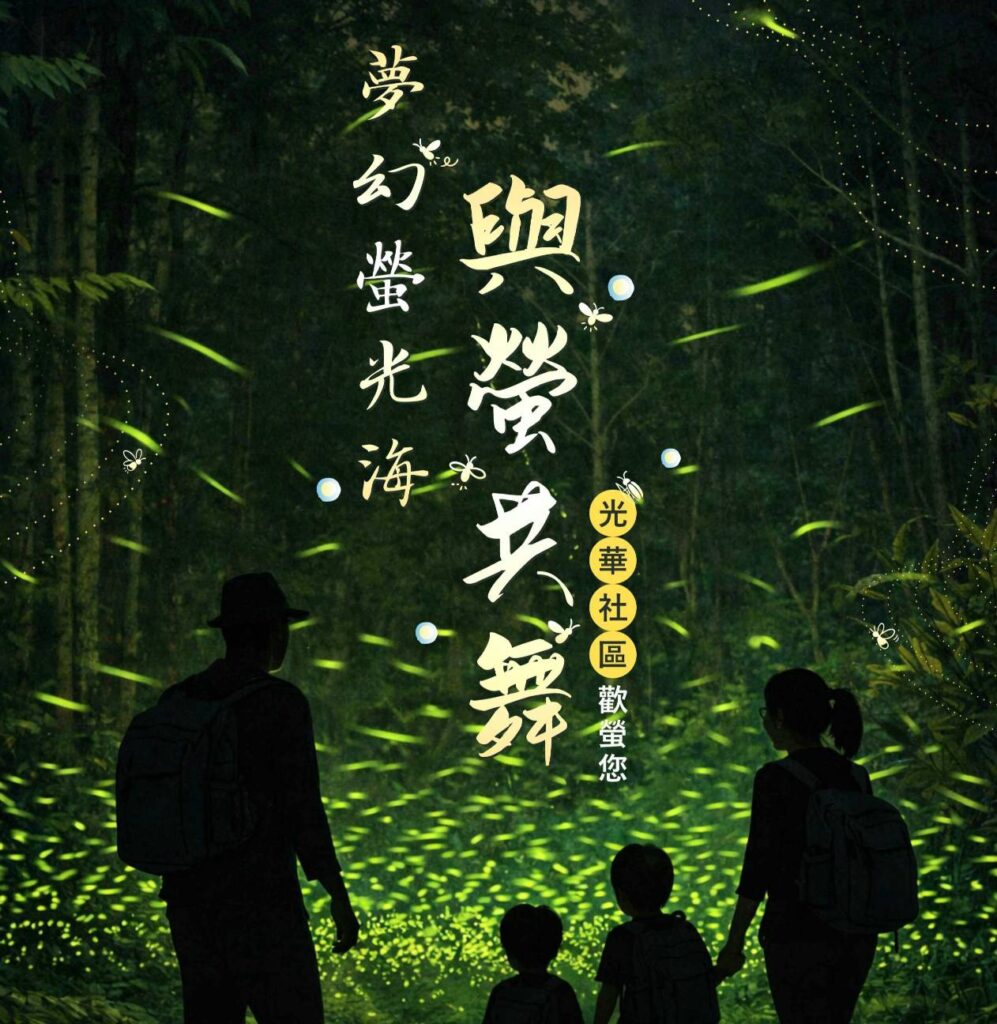 ▲阿里山光華社區夢幻夜間賞螢登場。