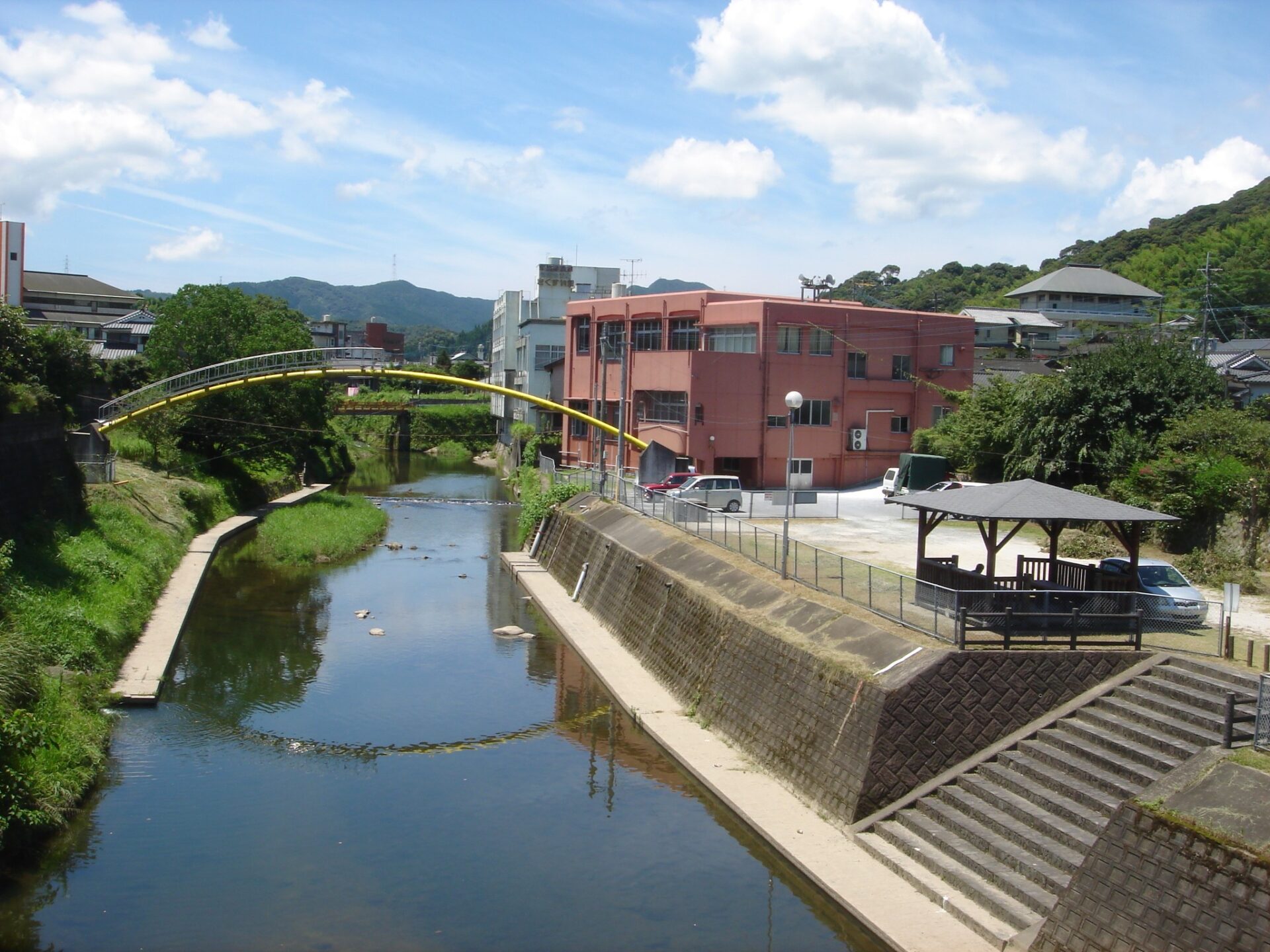 市比野川と温泉街