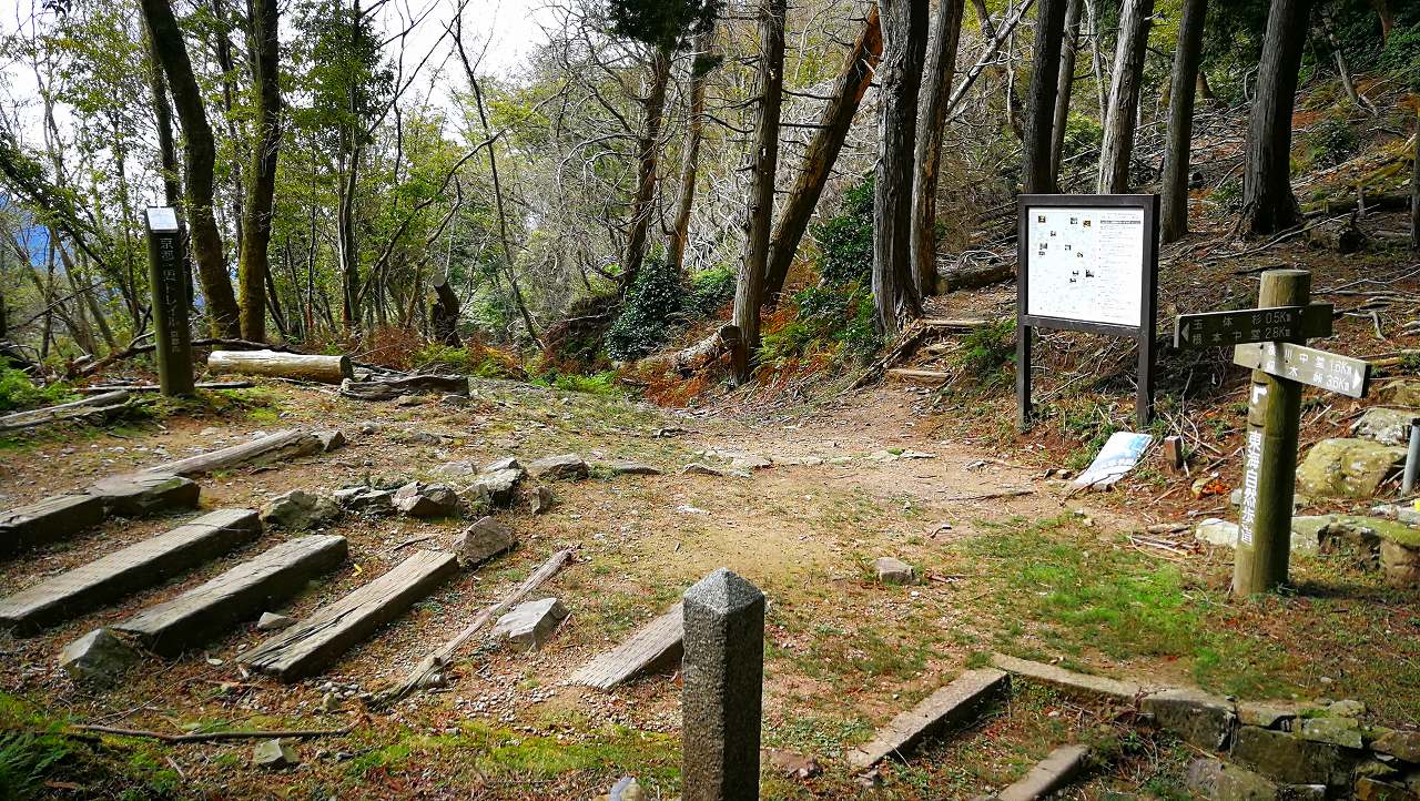 東海自然歩道と京都トレイルの分岐点