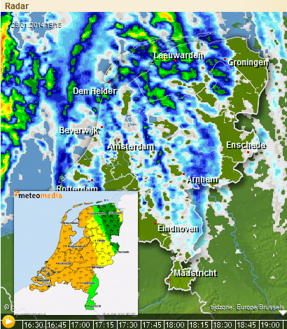 buienbradar Kans op wind, sneeuw en onweer