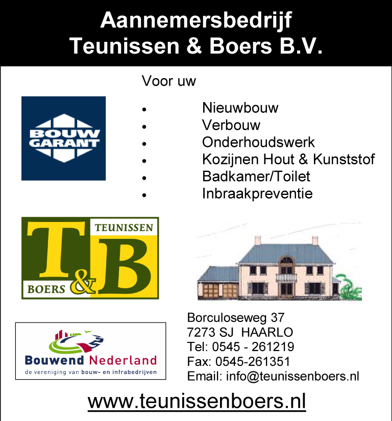 Advertentie: Teunissen & Boers