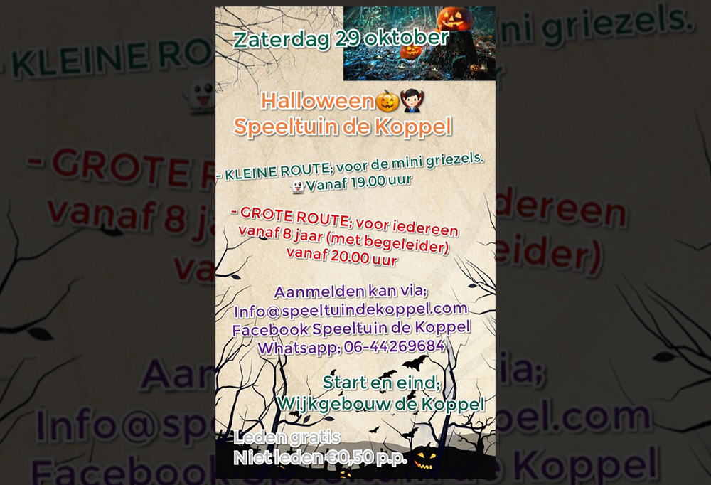 Halloweenroute voor (mini) griezels