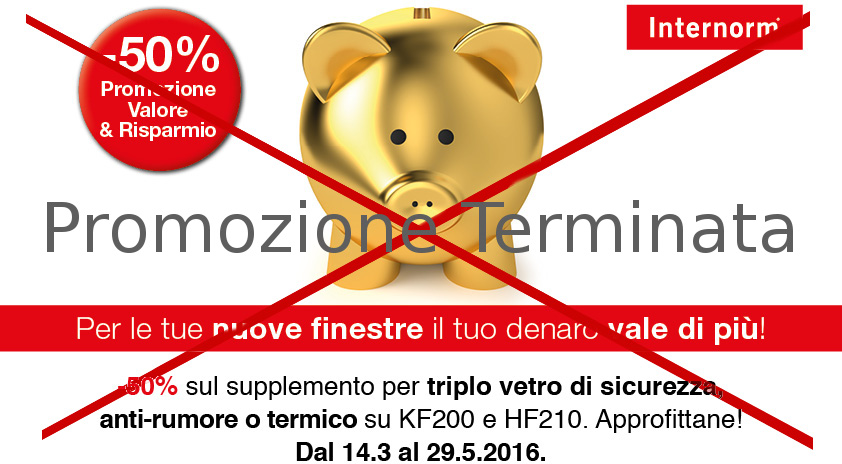 Promozione finestre triplo vetro da Internorm