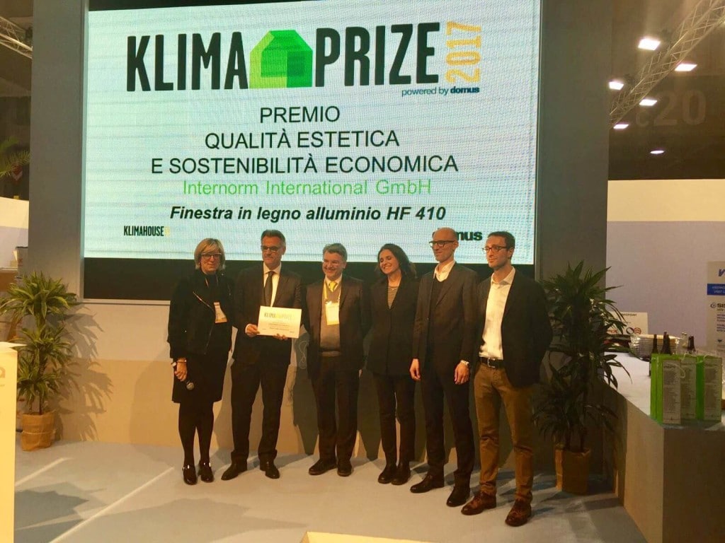 HF410 di Internorm si aggiudica il Premio KlimaPrize per qualità estetica e sostenibilità economica