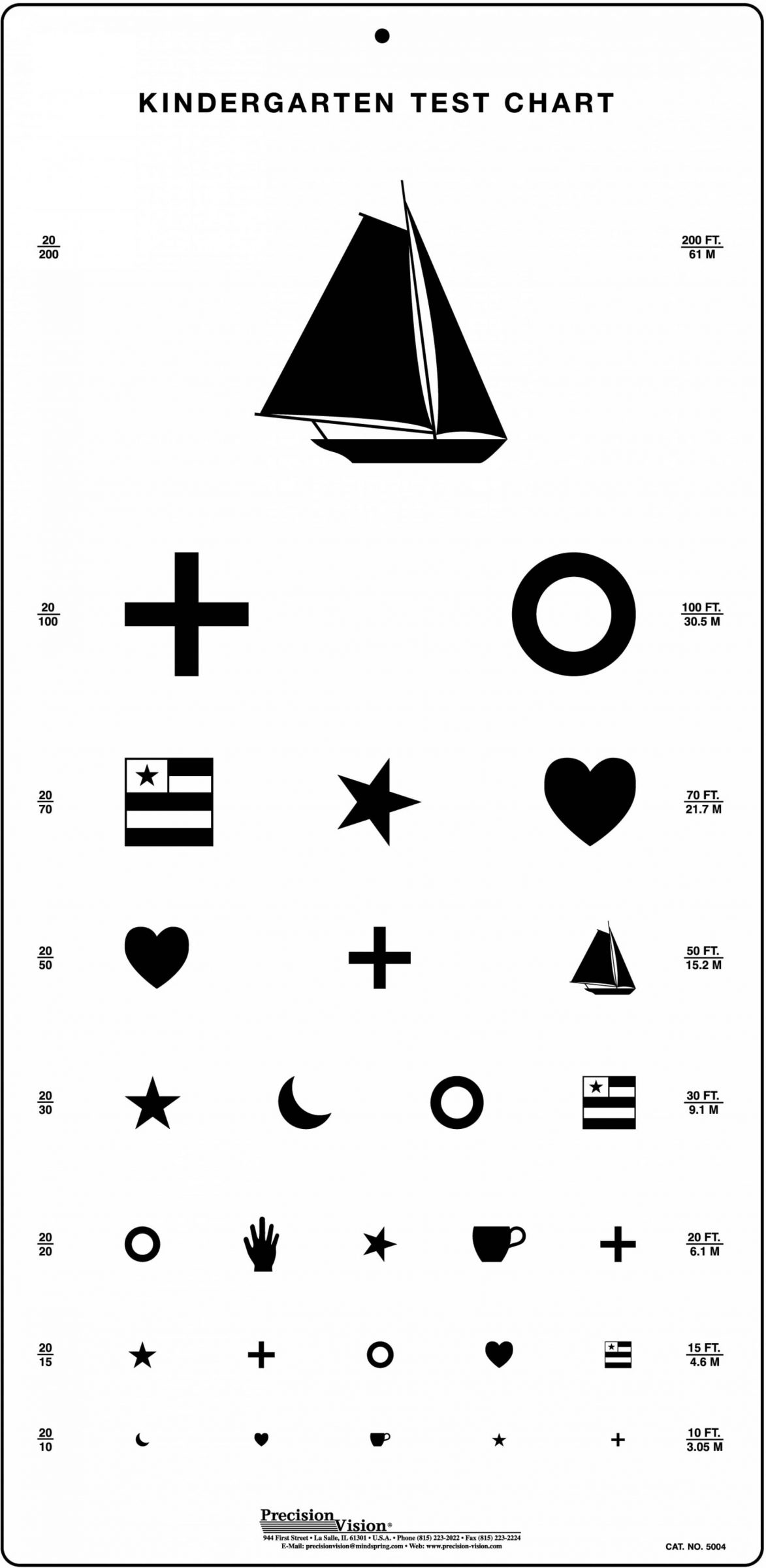 kindergarten eye test chart precision vision