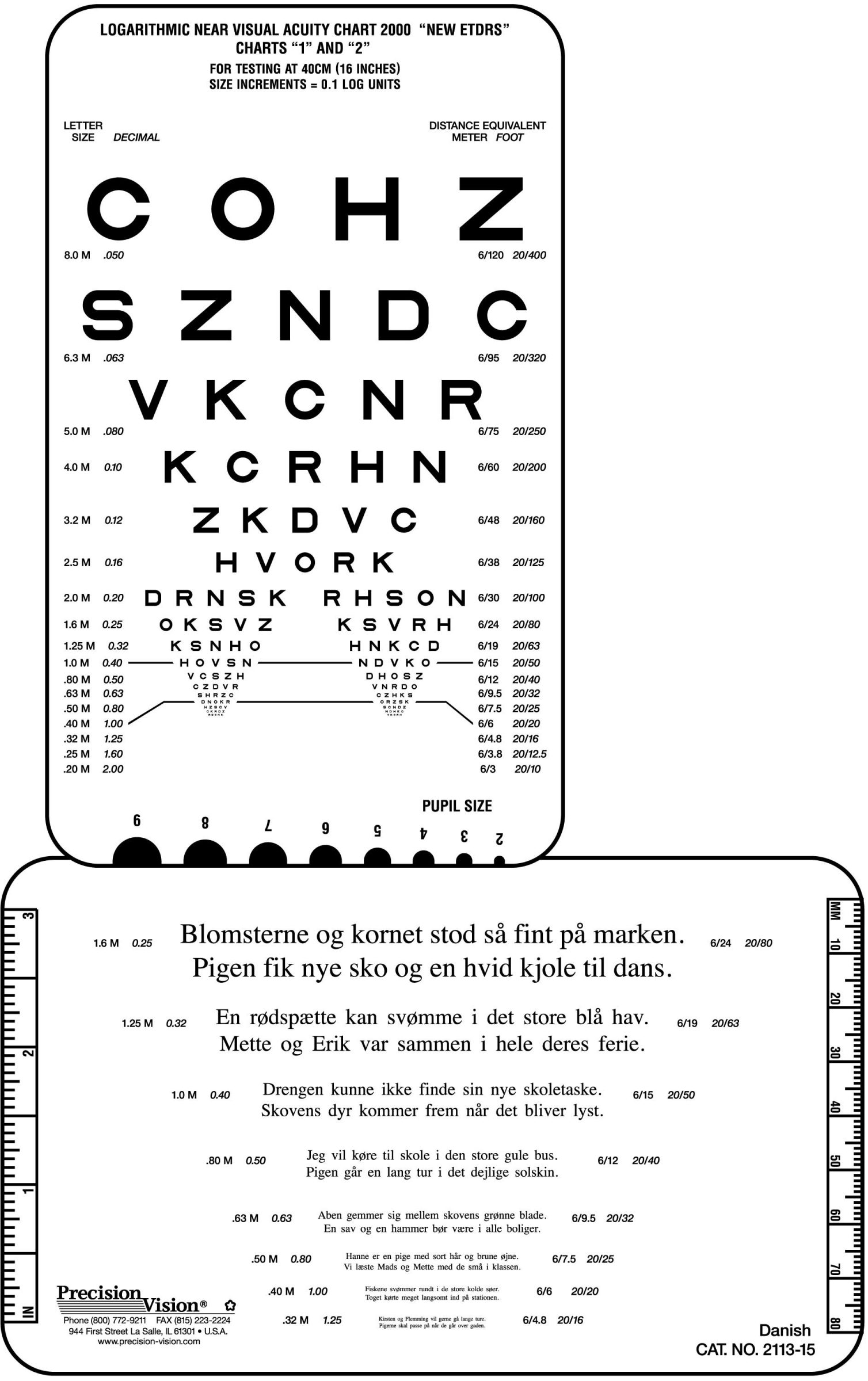 PV Numbers Pocket Size Point Card - Precision Vision