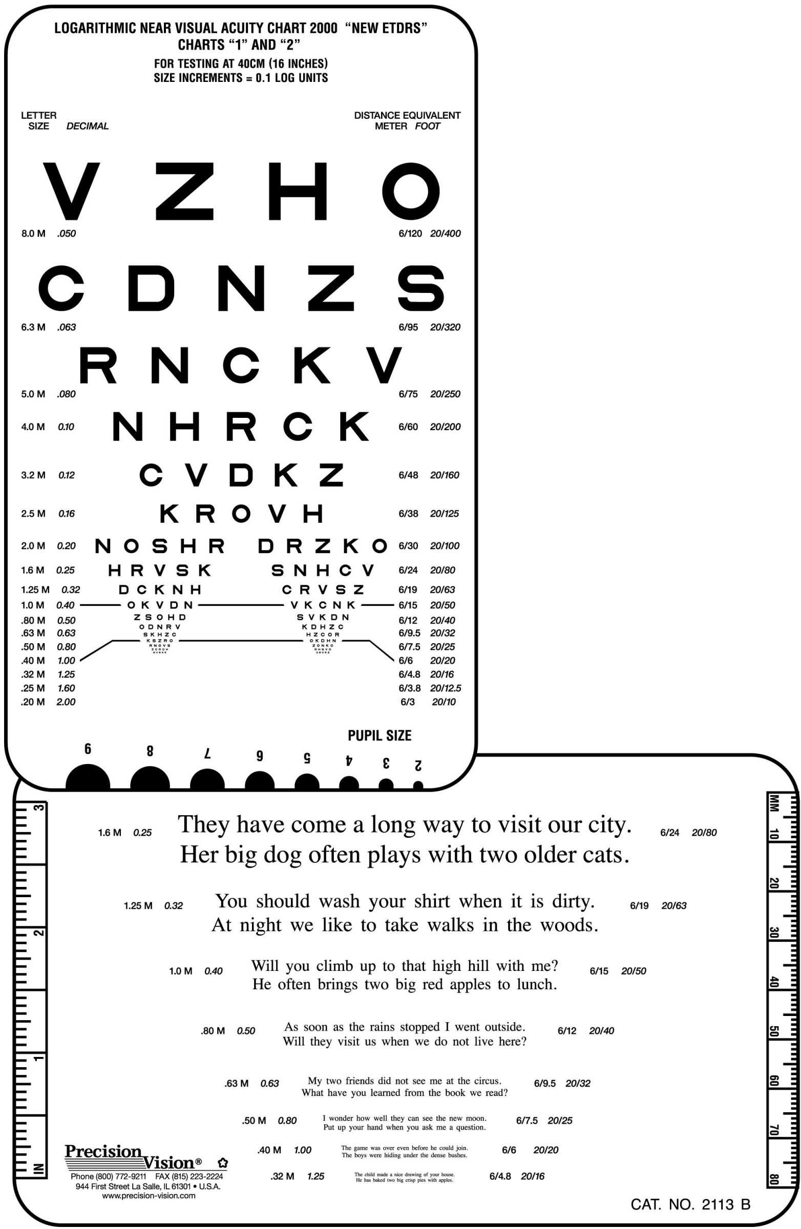 Alphabets Visual Acuity Testing Chart, Plastic