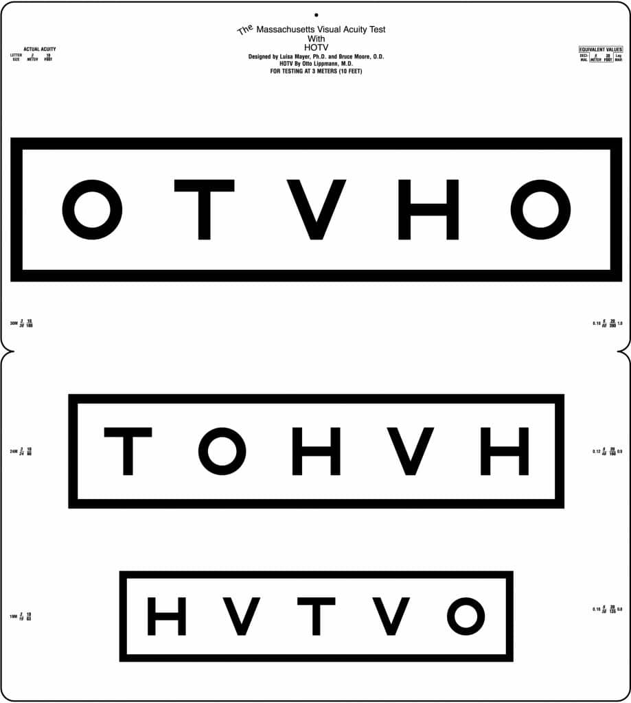 HOTV MassVAT Distance Screening Test 50 Spacing Precision Vision