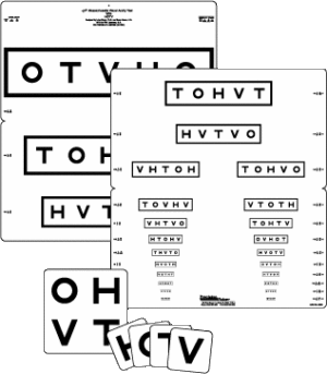 20 ft: Wall Mount Eye Test Chart - Illiterate Tumbling E-442