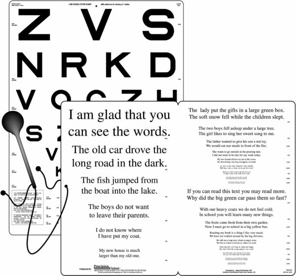 Low Vision Letter Chart - In Multiple Languages