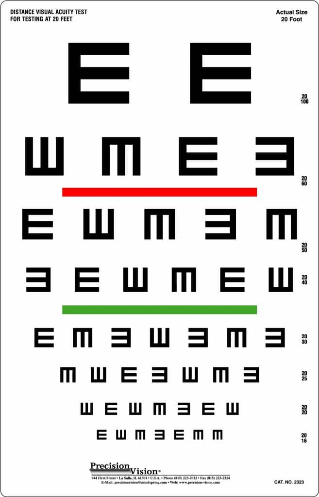 Tumbling "E" Visual Acuity / Color Vision Screening