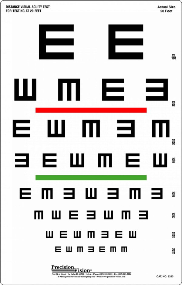 Tumbling "E" Visual Acuity / Color Vision Screening