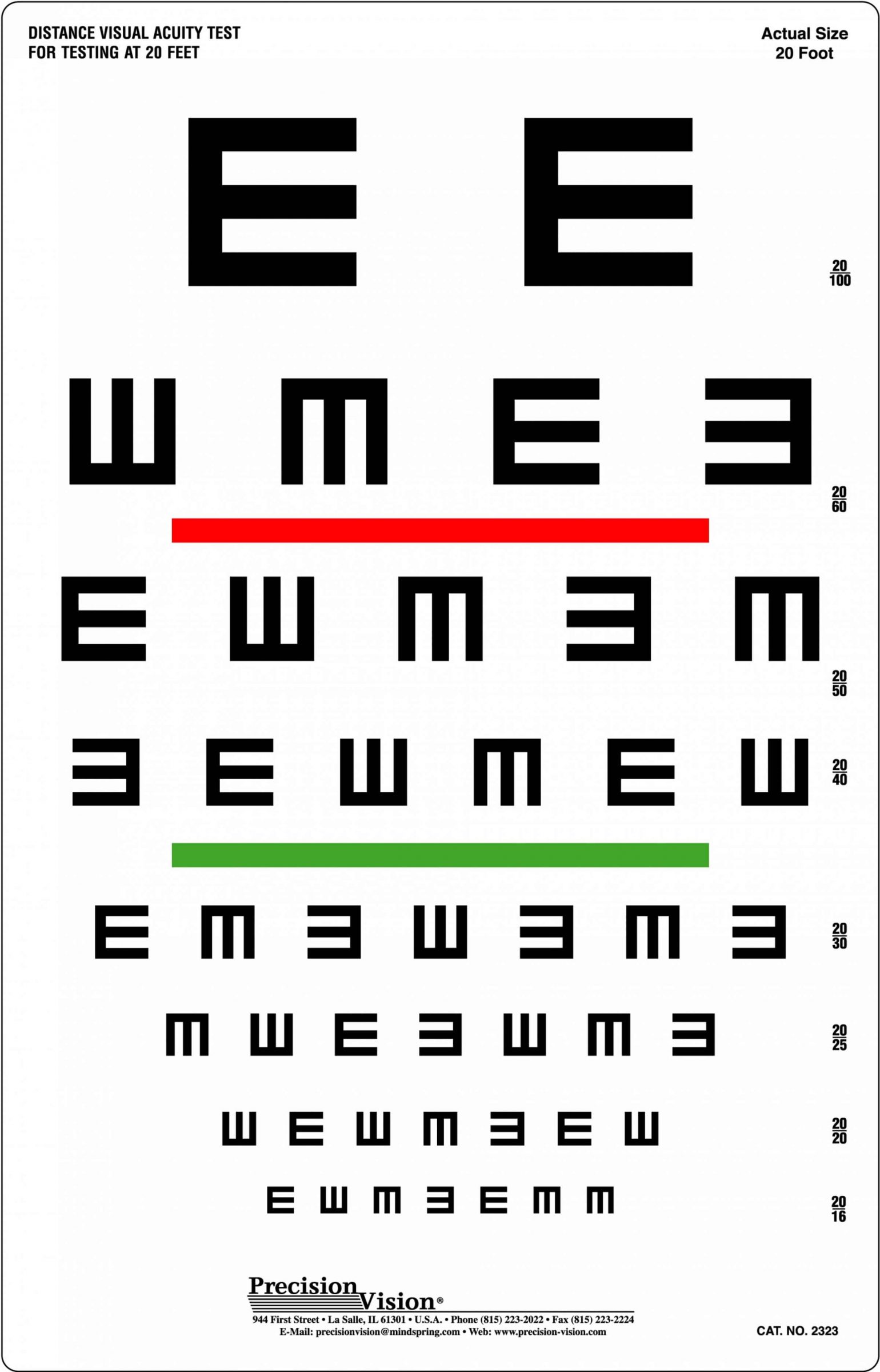 Tumbling "E" Visual Acuity / Color Vision Screening Precision Vision