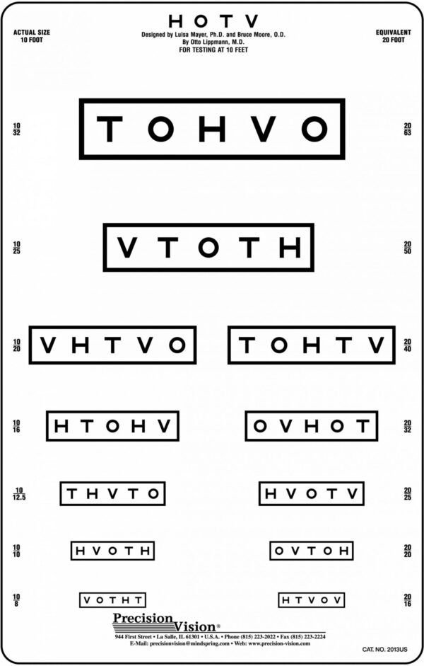 HOTV MassVat Vision Screening Test 50% Spacing