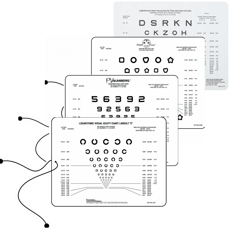 Snellen Eye Chart for Visual Acuity and Color Vision Test - A-Z Bookstore