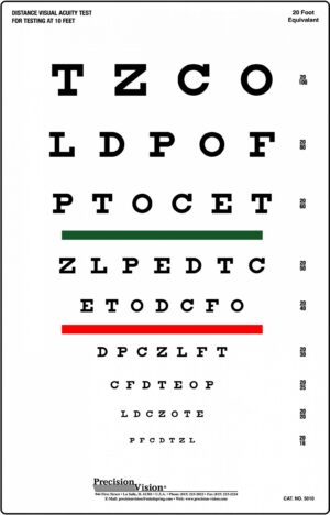 Snellen Colored Eye Chart - 1018324 - W58500 - Eye-Chart - Human Eye Models