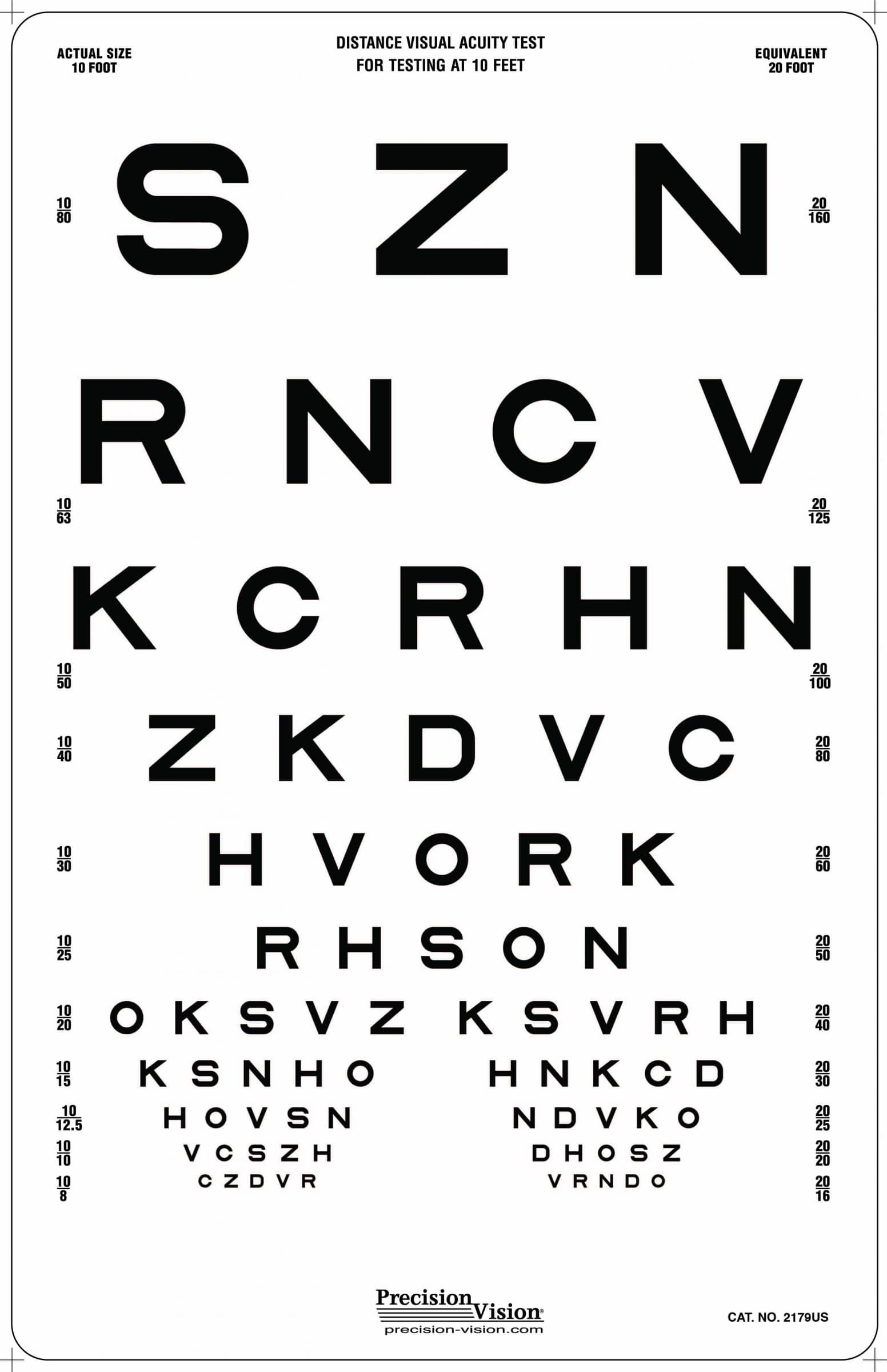 Snellen Chart for Mobile - Should be held at arm's