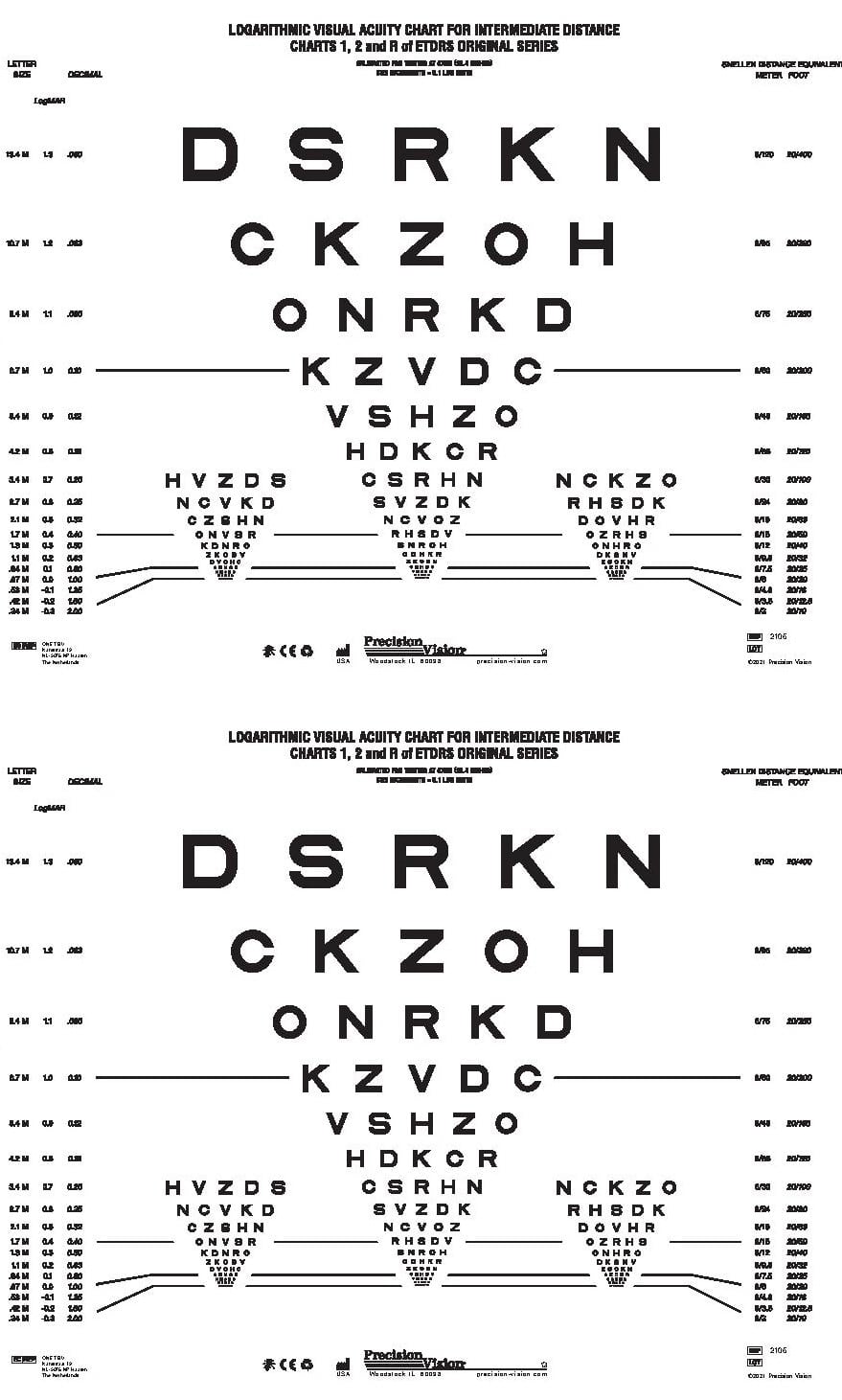 UCanSee E Eye Chart Visual Acuity Chart (22x11 Inches) with Eye Occlud