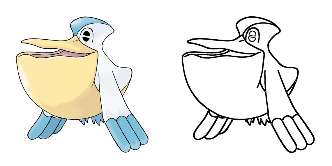 Pelipper Coloring Page Print IdeaShortcut