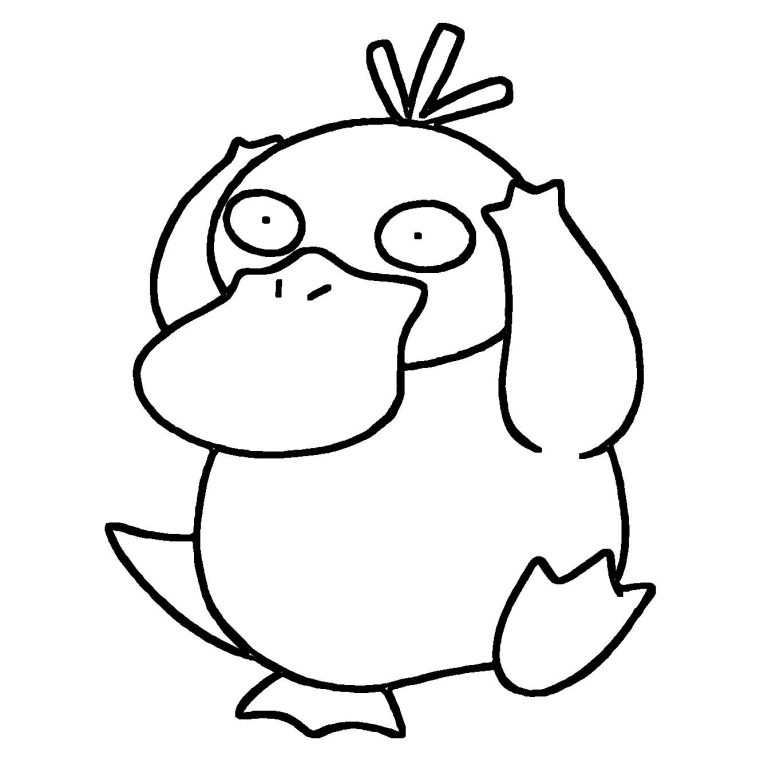 Psyduck Coloring Page - Print IdeaShortcut