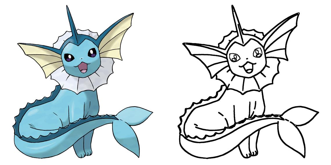 Vaporeon Coloring Page - Print IdeaShortcut