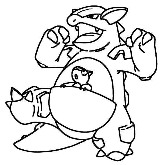 Kangaskhan Coloring Page Print IdeaShortcut