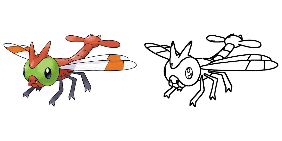 Yanma Coloring Page Print IdeaShortcut