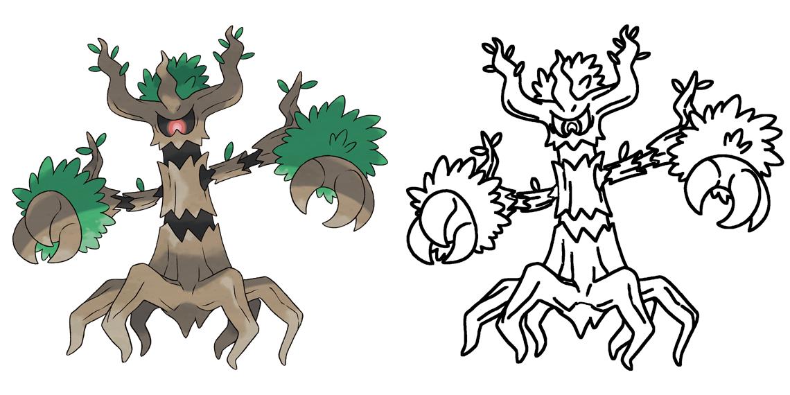 Trevenant Coloring Page Print IdeaShortcut