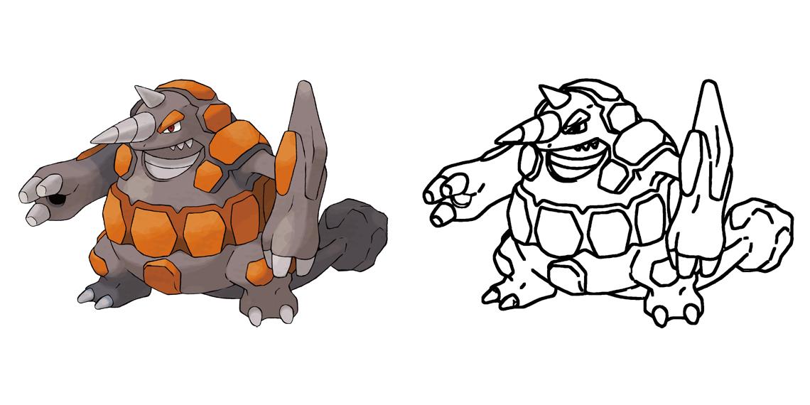 Rhyperior Coloring Page - Print IdeaShortcut