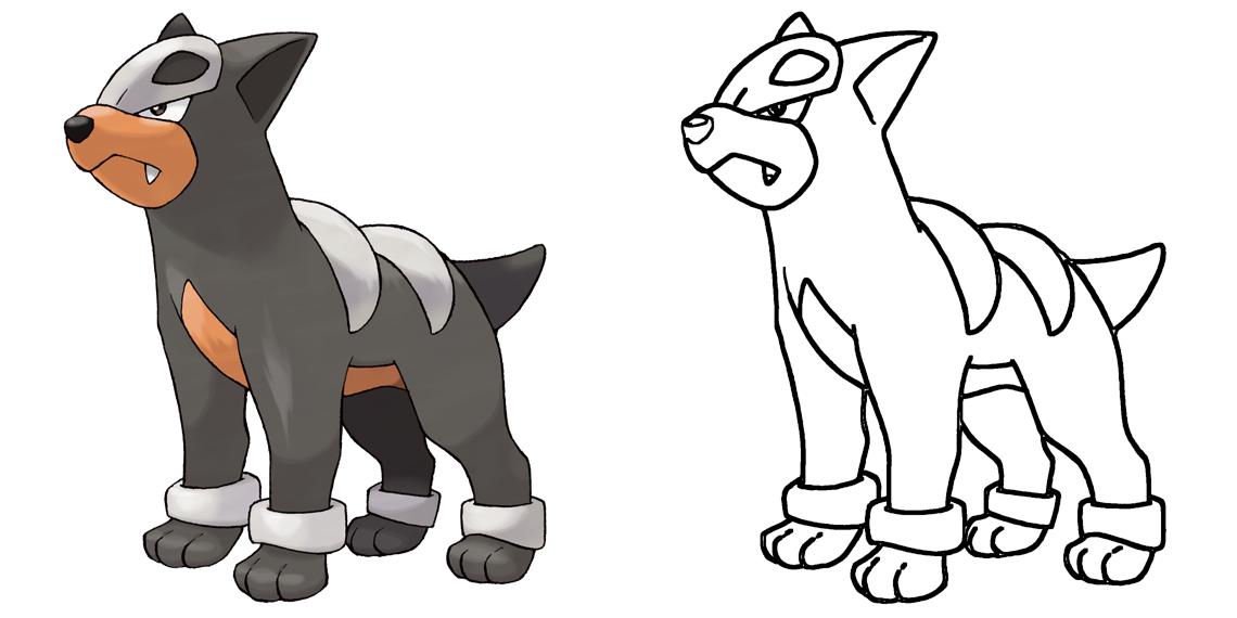 Houndour Coloring Page Print IdeaShortcut