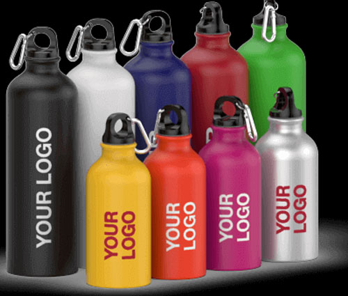 Branded water bottles