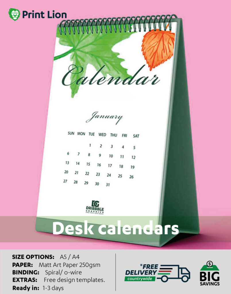 Desk Calendars Printing Prices in Kenya 🗓️📆 Print Lion