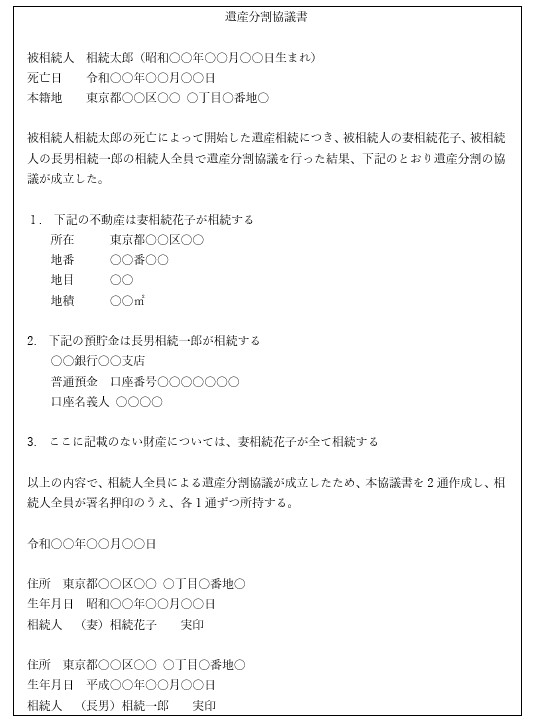 詳細 遺産分割協議書とは 書き方 必要書類を雛形を交えながら解説 そうぞくドットコム マガジン