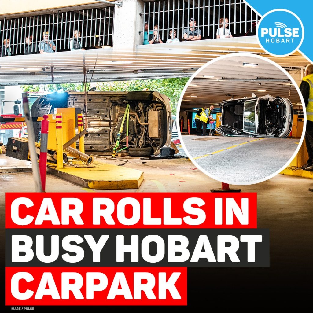 Car Rolls In Central Hobart Carpark