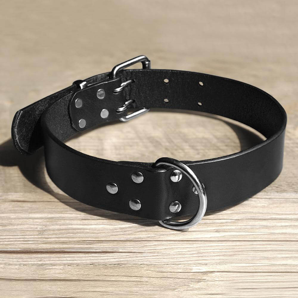 leather dog collar with bow