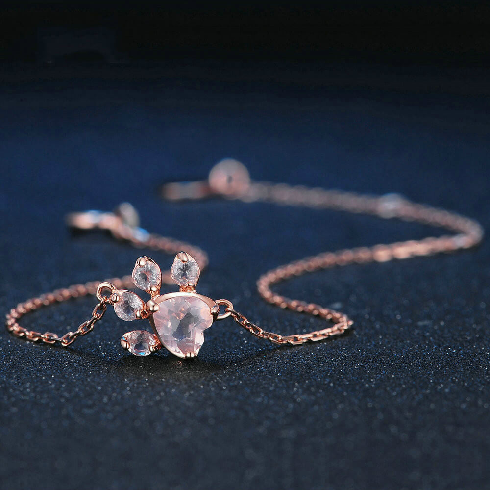 rose gold dog paw necklace