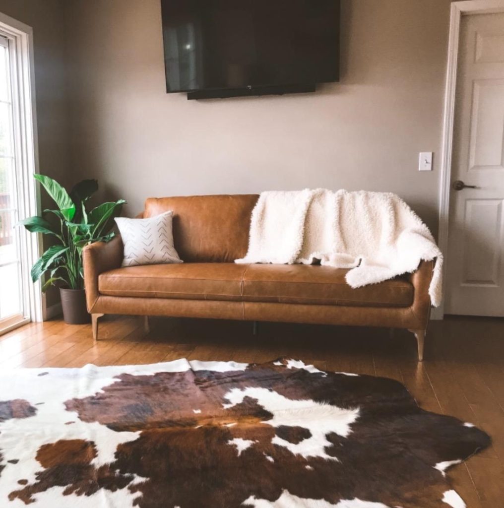 Rivet Alonzo Contemporary Leather Sofa Couch REAL DECORS