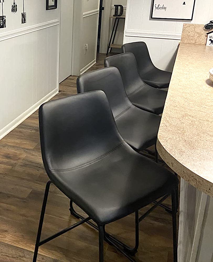 Signature Design by Ashley Centiar Counter Height Barstool Set, Black