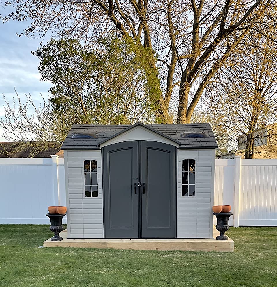 Lifetime 60001 Customizable Outdoor Storage Shed, Dual Entry REAL DECORS