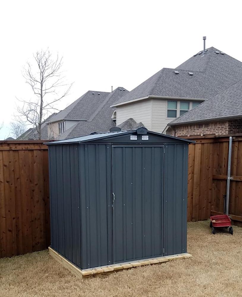 ARROW 6′ x 5′ EZEE Steel Storage Shed with Peak Style Roof REAL DECORS