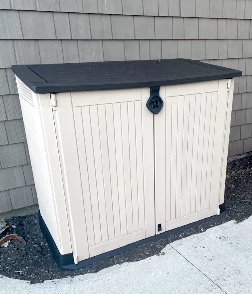 Keter StoreItOut MIDI Small Horizontal Storage Shed, Beige/Brown REAL DECORS