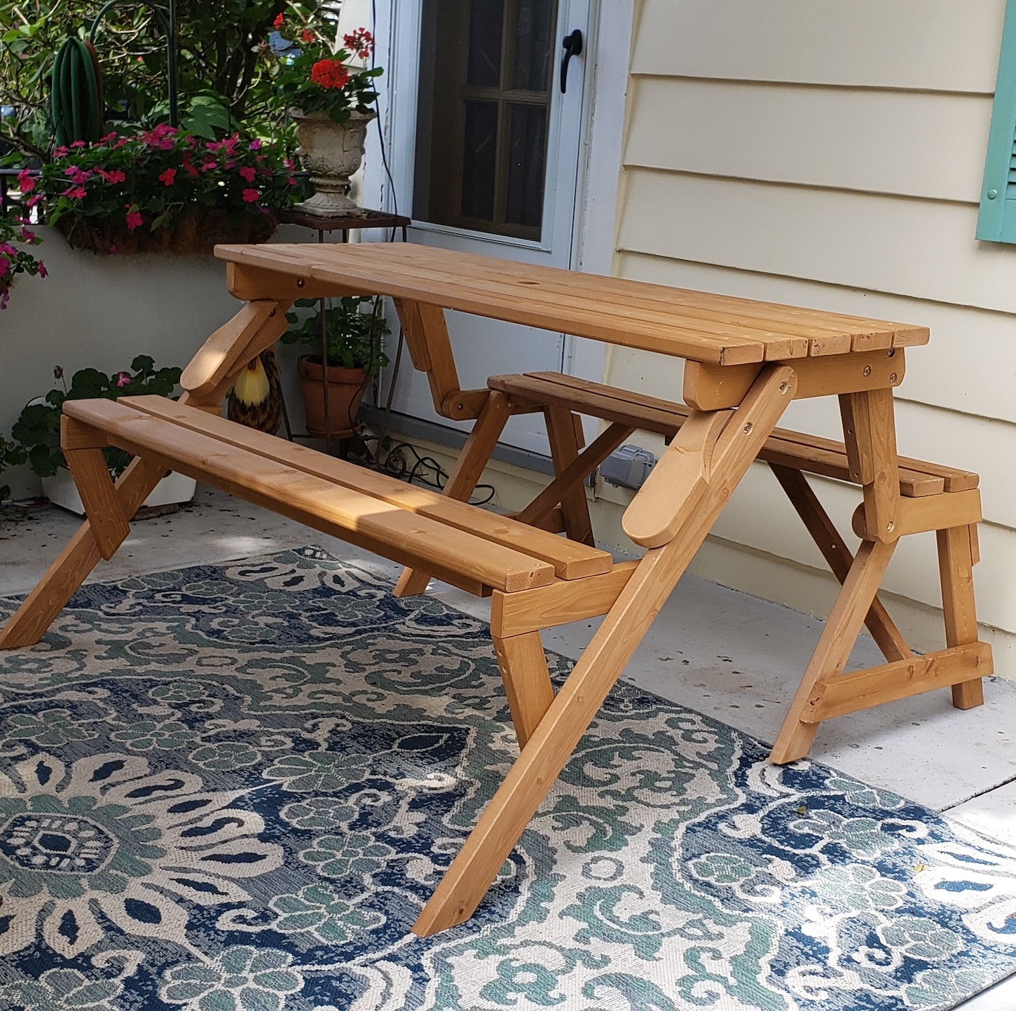 Best Choice Products 2in1 Outdoor Wooden Picnic Table Garden Bench