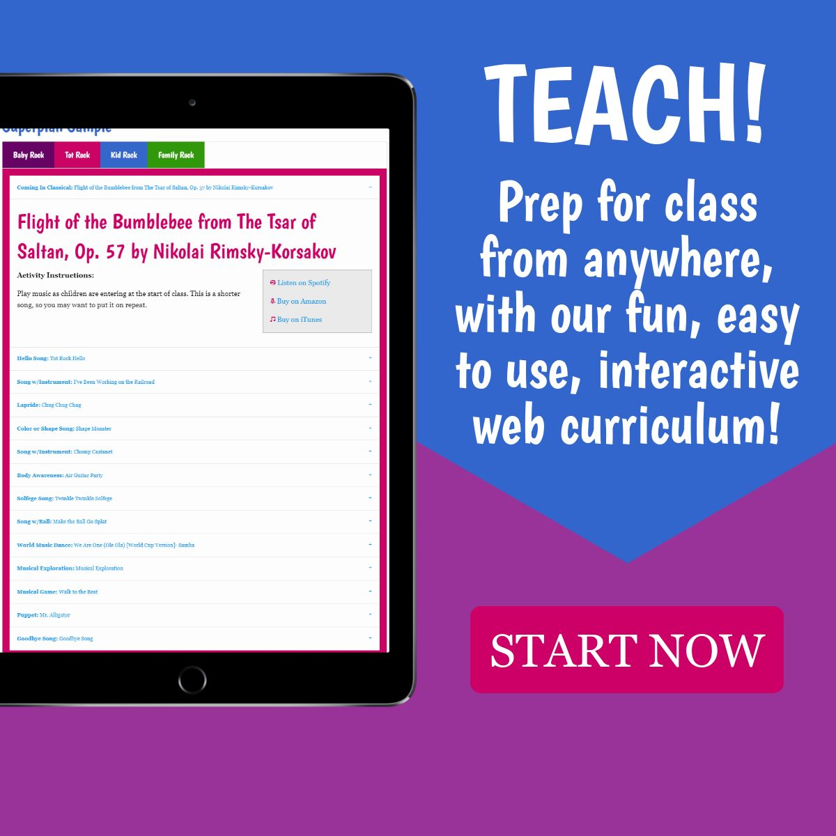 SO EASY! Prep for class from anywhere, with our easy to use, interactive web curriculum!
