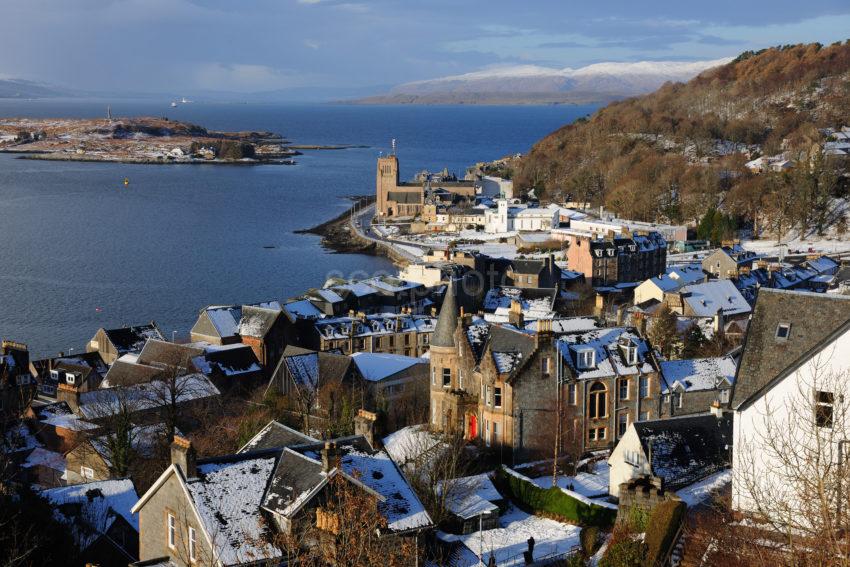 North Side Oban Bay From Tower In Winter