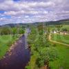 View Of The River Findhorn And Raigbeg Hamlet From The Road Bridge At Tomatin Strathdearn Inverness Shire