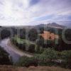 Wide Angle View Of The Eildon Hills And The River Tweed Seen From Scotts View Near Melrose Scottish Borders