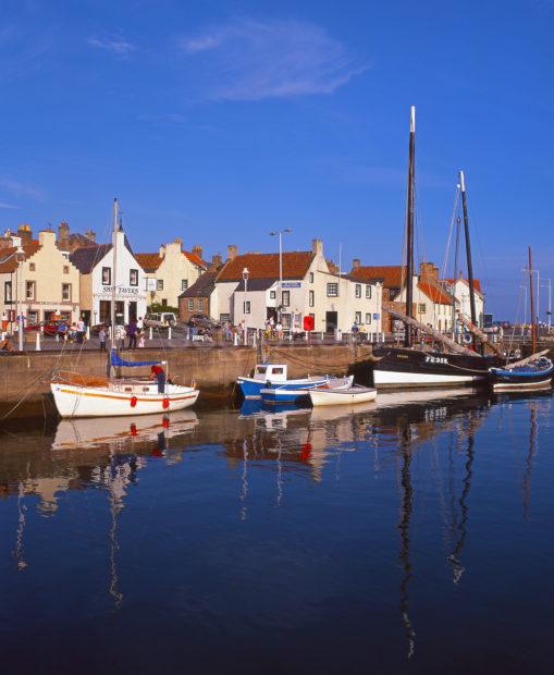 A Colourful Scene In Anstruther Harbour East Neuk Fife