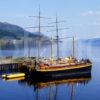 Tall Ship Barge Prepares To Sail On Loch Ness Near Fort Augustus Great Glen