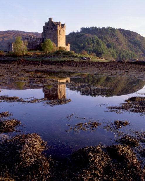 Eilean Donan Castle Lit By Peaceful Evening Light Loch Duich NW Highlands