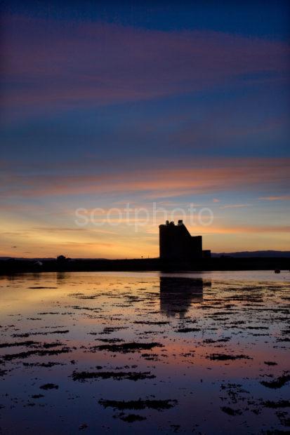 I5D8679 Portrait Format Sunset Over Lochranza Castle ARRAN
